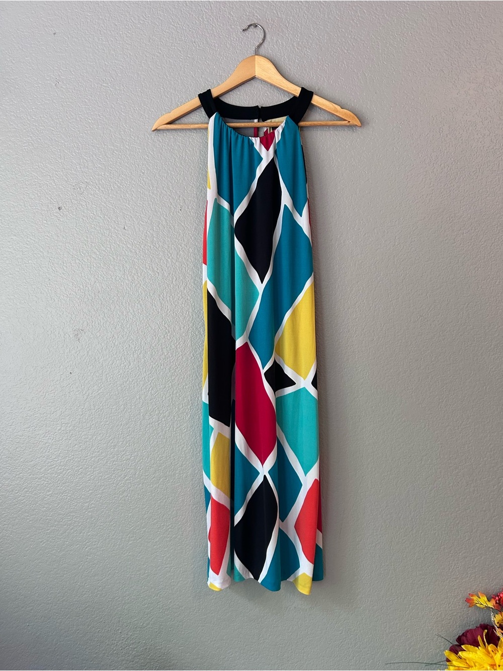Worthington Colorblock Sleeveless Dress - Teal, Red, Black, Yellow